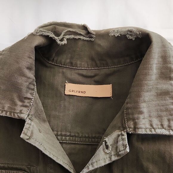 GRLFRND DORIAN Atlantic CITY Green Oversized Cropped Jacket L - Picture 7 of 11